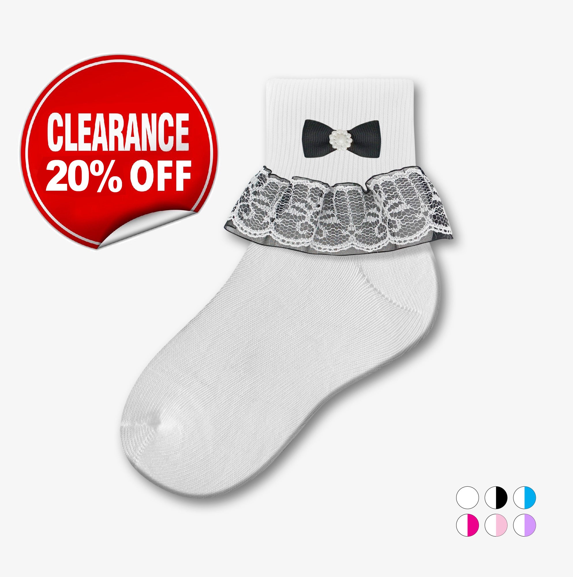 CLEARANCE - Girls Lace Socks - Style: 3125