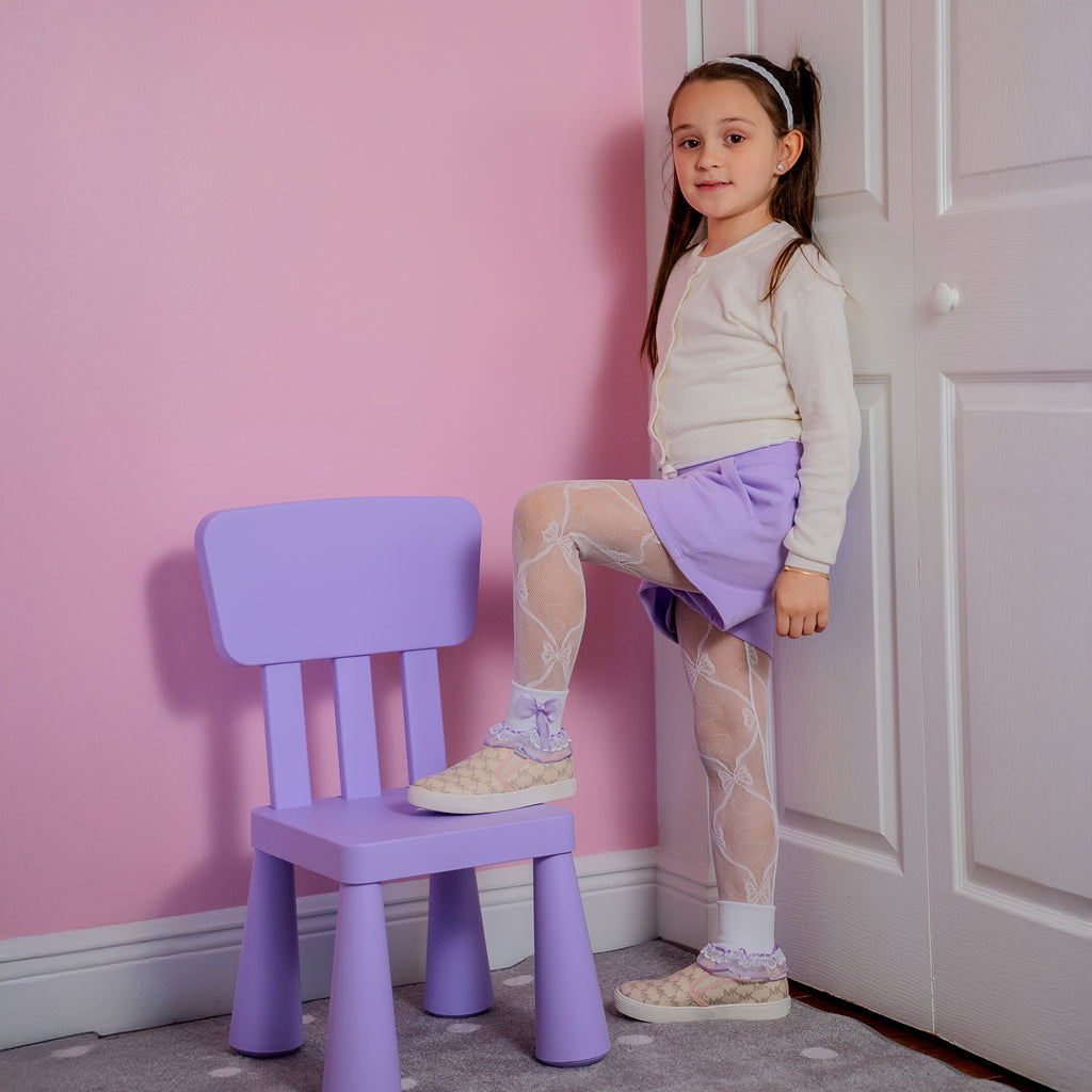 Girls Lace Design Tights - Style: 315