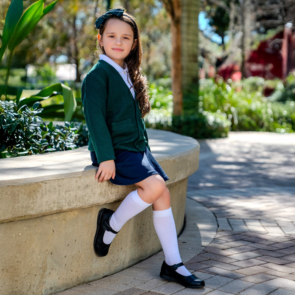 Flat Knit Cotton Knee High Socks - Style: 4002