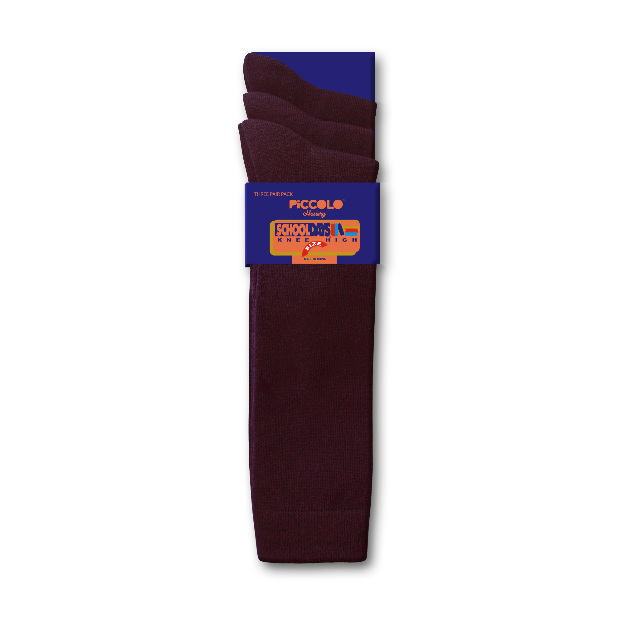 Flat Knit Cotton Knee High Socks - 3 Pair Pack - Style: 4002FM