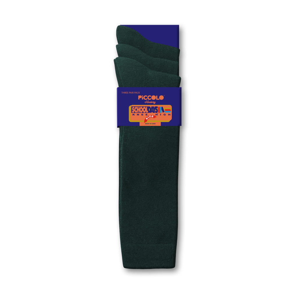 Flat Knit Cotton Knee High Socks - 3 Pair Pack - Style: 4002FM