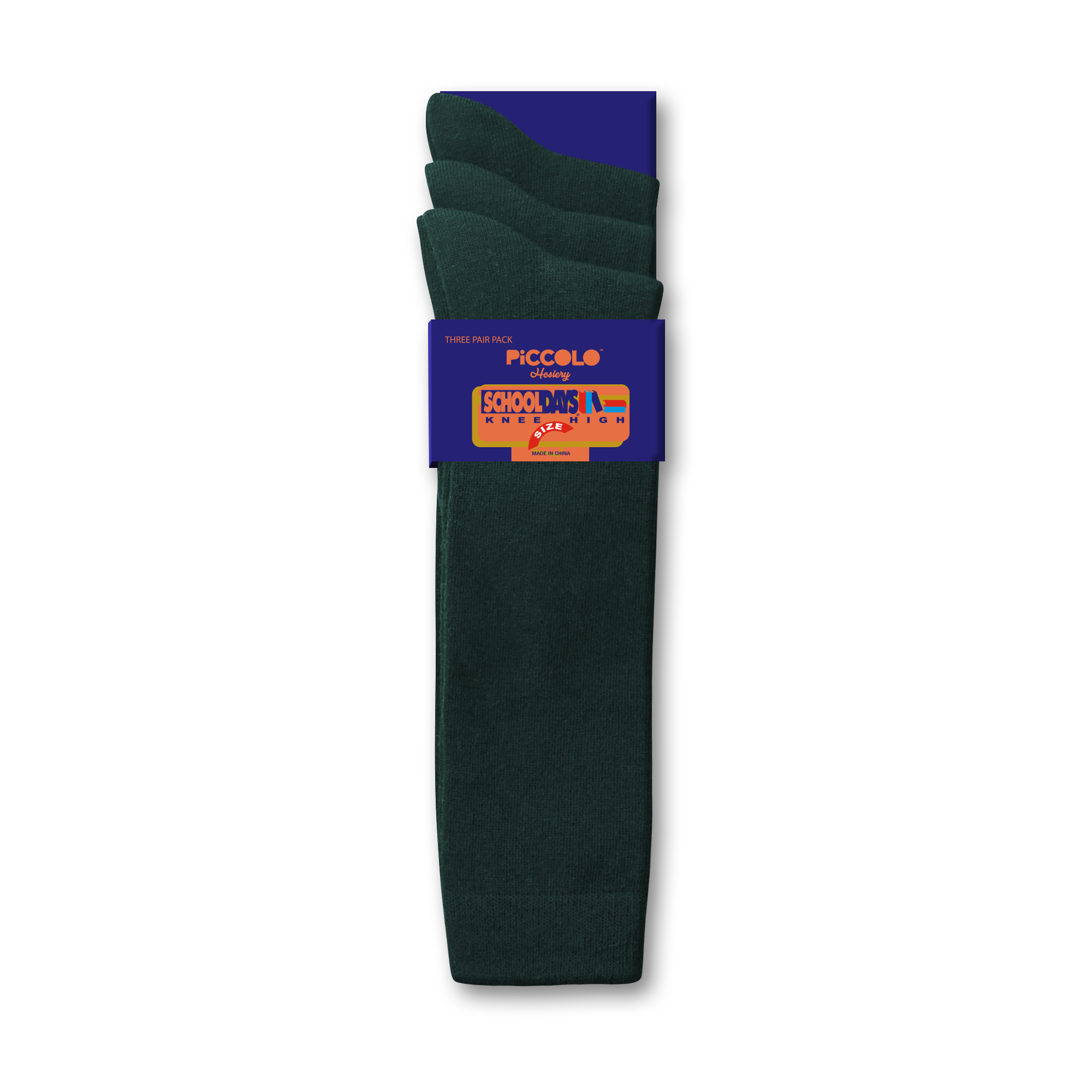 Flat Knit Cotton Knee High Socks - 3 Pair Pack - Style: 4002FM