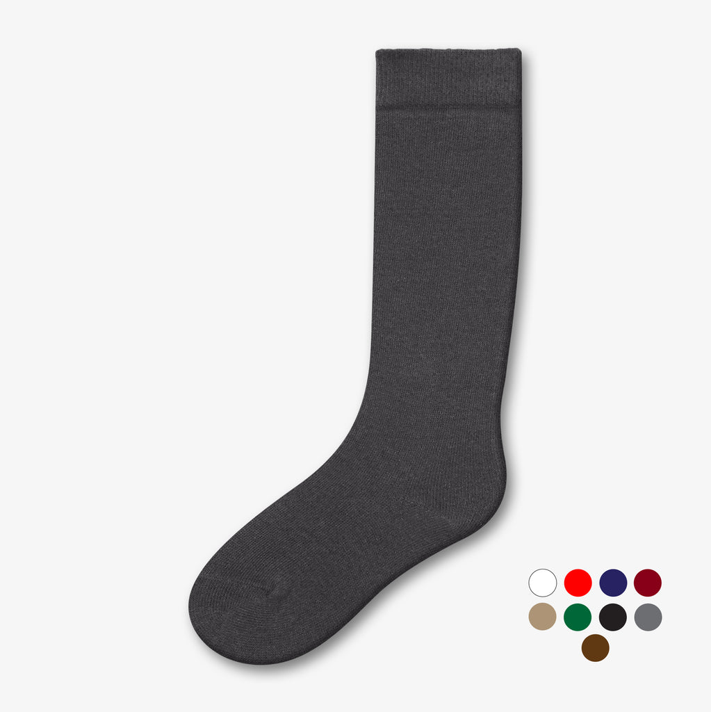 Flat Knit Cotton Knee High Socks - Style: 4002