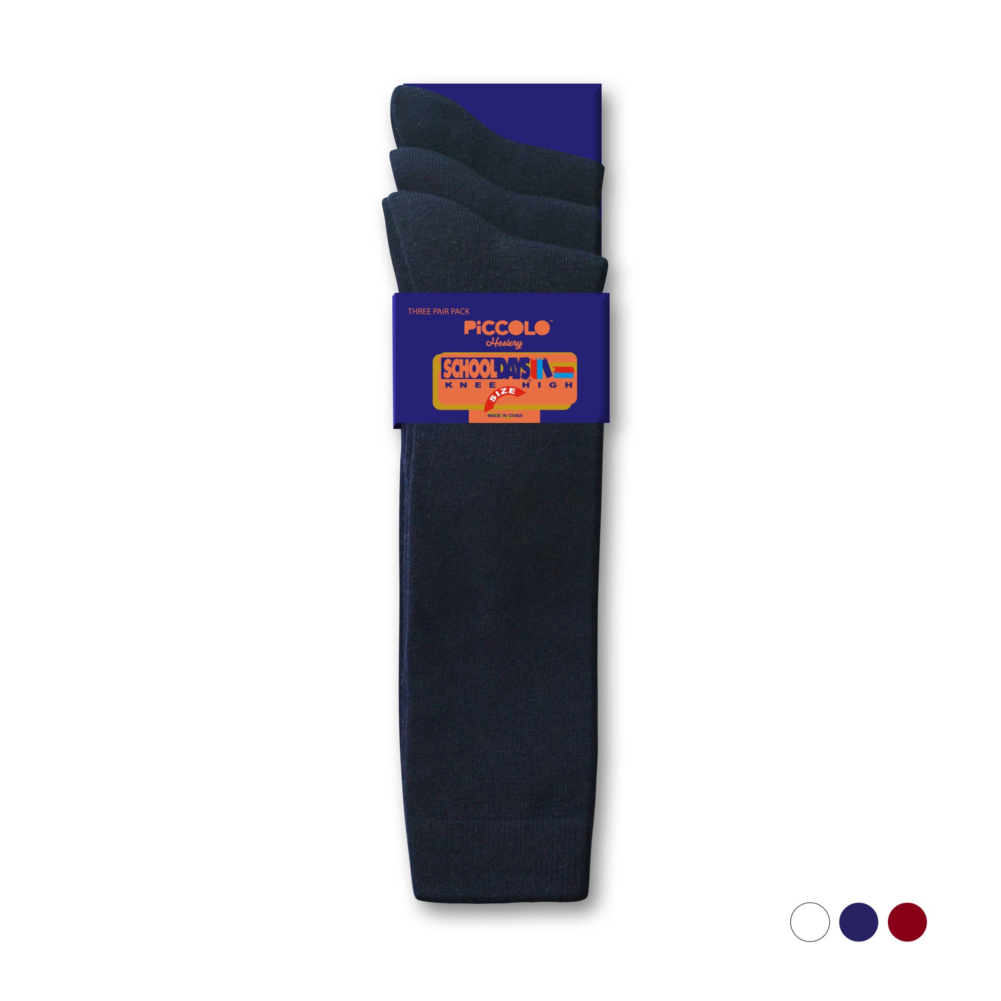 Flat Knit Cotton Knee High Socks - 3 Pair Pack - Style: 4002FM