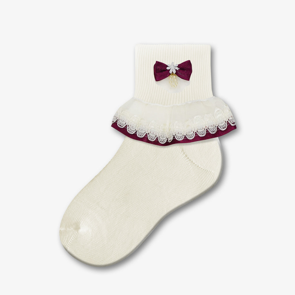 Lace - Style: 9033 - Ivory/Burgundy