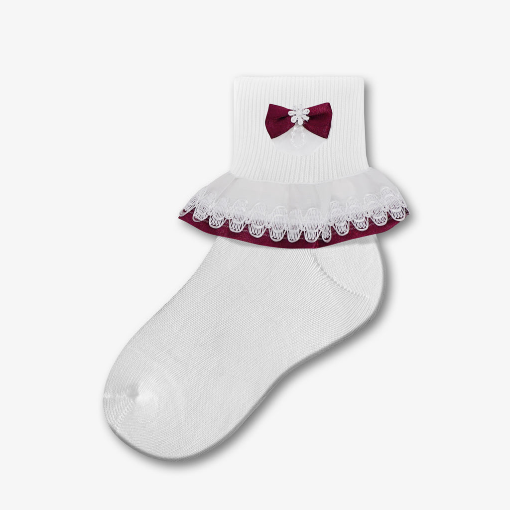 Lace - Style: 9033 - White/Burgundy